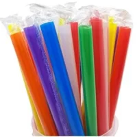 Plastic paper wrap straw