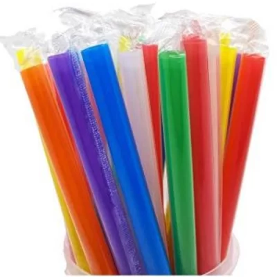 Plastic paper wrap straw
