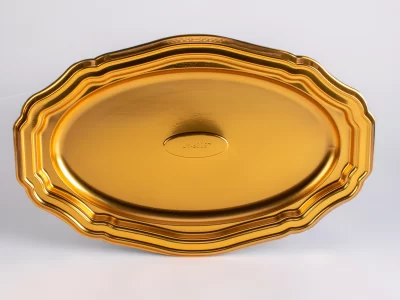 580CM GOLDEN OVAL TRAY 50PCS جاط ذهبى بيضاوى