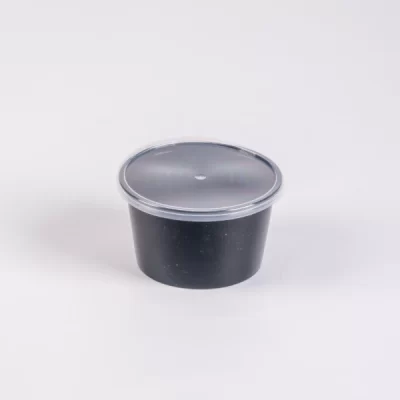 BLACK COT 500ML W/LIDS 1000PCS /ماعون بلاستيك اسود 500مل 1000حبه