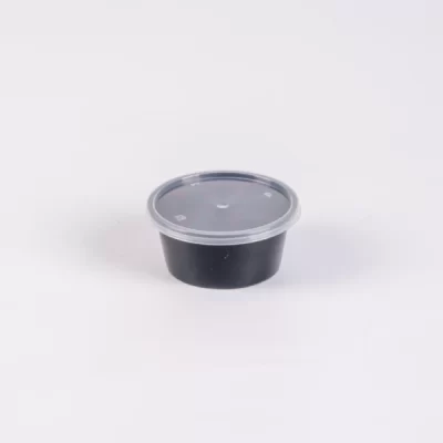 BLACK CONT 250ML W/LIDS 1000PCS /ماعون بلاستيك اسود 250مل 1000حبه