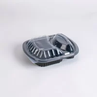 BLACK MICRO. 2CONT W/LIDS 250 PCS/9010 ماعون ميكرويف مع غطاء مقسم 2