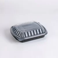 2COMP CLEAR MICRO. CONT. W/LID 200PCS ماعون ميكرويف