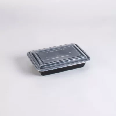 38OZ BLACK RECT. MICRO CONT. W/LID 150PCS ماعون ميكرويف اسود مستطيل