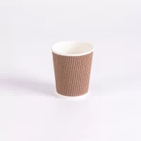 8OZ BRWON RIPPLE COFEE CUP1000PCS كاسات قهوه 8 اونز  بني مضلع 1000حبة