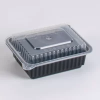 16OZ VIP BLACK RECT. MICRO. CONT. W/LID 150PCS ماعون ميكرويف