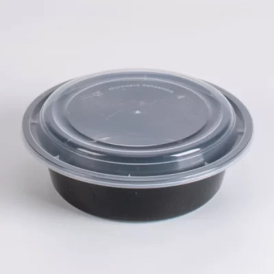 40OZ BLACK MICRO CONT.W/LID150PCS/RO40 ماعون ميكرويف مدور 40اونز اسود 150حبة