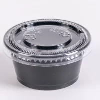 2OZ PORTION CUP BLACK PET W/LID 20*100PCS علب ثوم مع غطاء