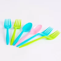 COLOURED SMALL FORK 40*50PCS شوك ايس كريم ملونه