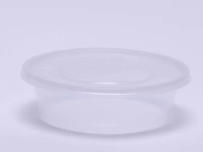 WHITE COT 250ML W/LIDS 1000PCS /ماعون بلاستيك ابيض 250مل 1000حبه