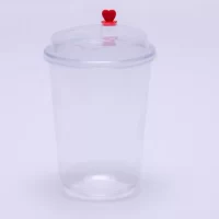 90MM PP BLACK INJECTION LID W/RED HEART 500PCS غطاء كاسات اسواد مع فلب احمر