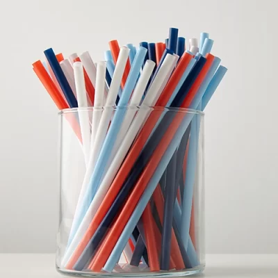 6MM COLOUR STRAIGHT STRAW FILM WRAPPED SHARP END 50*100PCS شلمون ملون