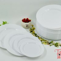 CERAMIC WHITE ROUND PLATE VIP 175PCS صحن مدور سراميك ابيض جديد