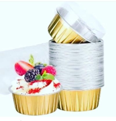 ALUM. CONT. GOLDEN W/LID 2000PCS ماعون المنيوم مغ غطاء ذهبي