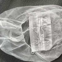 ASTRO HOOD W/MASK NON WOVEN BLUE 10*100 PCS غطاء راس مع فاس ماسك ازرق