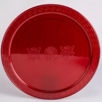 صواني مدور ديزين عنابي 33CM ROUND DESIGN GOLDEN TRAYS 30PCS