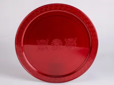 صواني مدور ديزين عنابي 33CM ROUND DESIGN GOLDEN TRAYS 30PCS