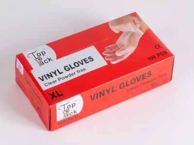WHITE LARG VINYL GLOVES POWDER FREE 10*100 PCS/PHP034 كفوف فانيل لارج بدون بودره