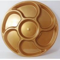 7 COMP. GOLD SUSHI CONT. W/PET LID 50PCS سوشى دهبى مقسم