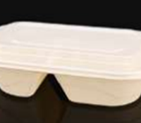 870ML 2 COMP. CORNSTARCH CONT. W/PP LID 200PCS ماعون كورن