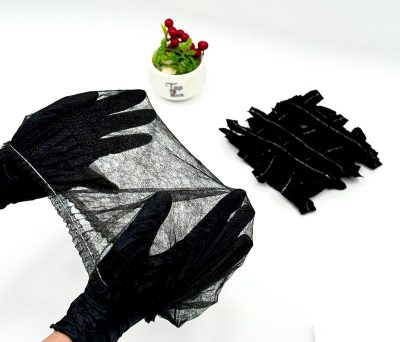 NYLON CAP BLACK 10*100 PCS طواقي شبك اسود