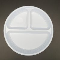 26" WHITE ROUND DIVISION PLATE 500PCS صحن مقسم