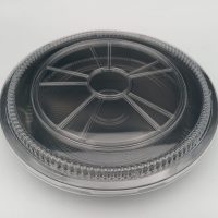 282CM BLACK SUSHI TRAY W/CLEAR LID 120PCS سوشي اسود